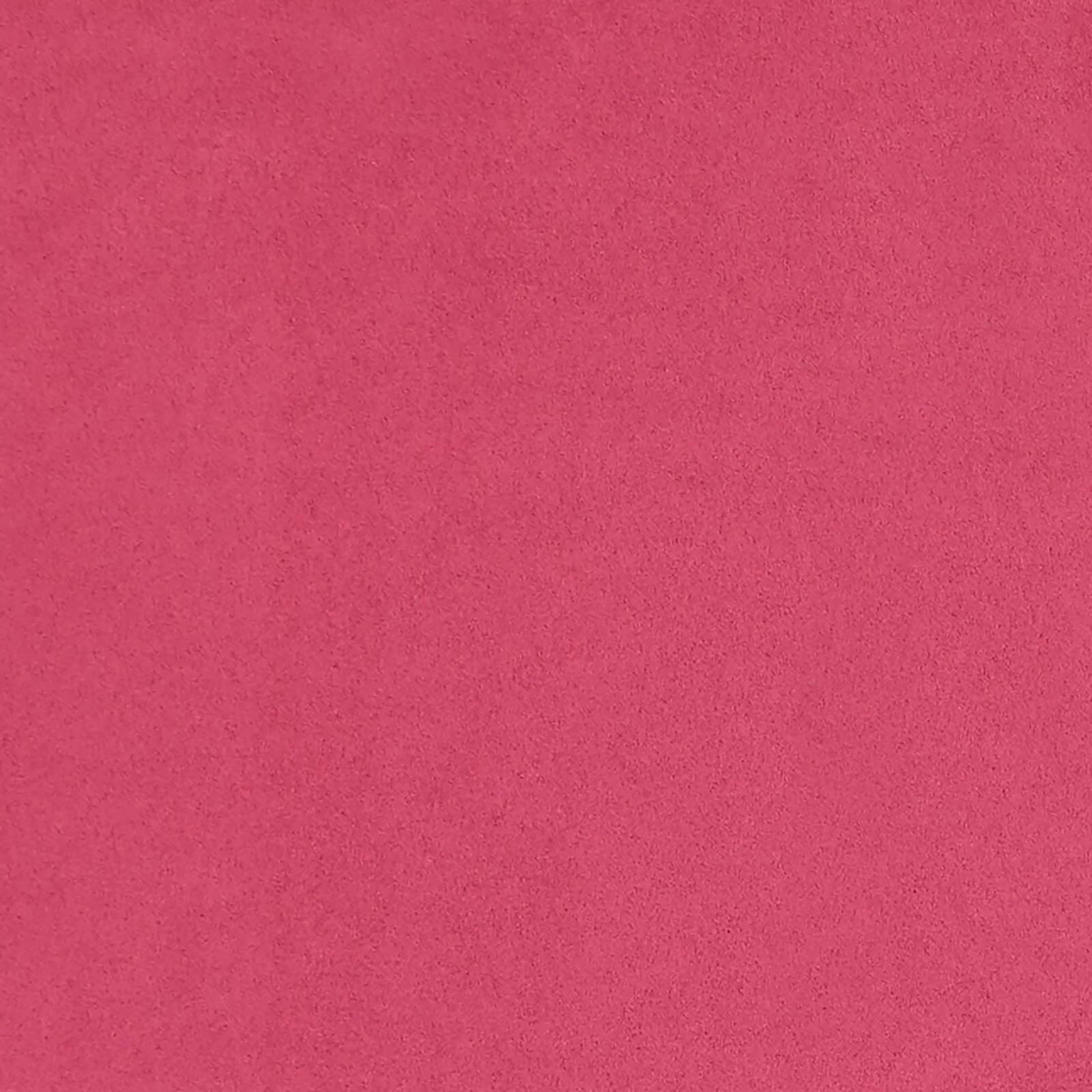 Bright pink faux suede fabric texture with a soft matte finish, close-up.