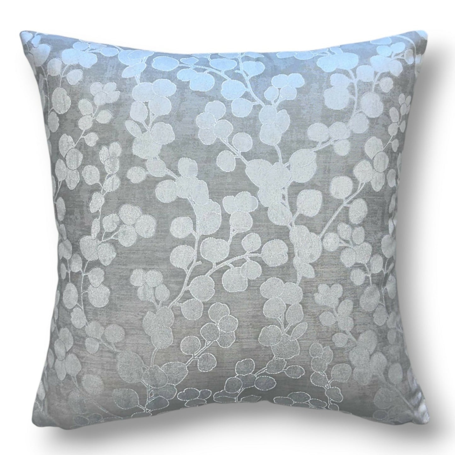 20" Silver Medium-Weight Upholstery Fabric Pillow Cover in ShopMyFabrics Lunaria Silver Dollar Floral / WCR-1030503 Fabric