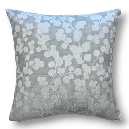 20" Silver Medium-Weight Upholstery Fabric Pillow Cover in ShopMyFabrics Lunaria Silver Dollar Floral / WCR-1030503 Fabric