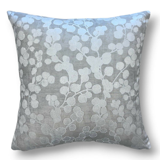 20" Silver Medium-Weight Upholstery Fabric Pillow Cover in ShopMyFabrics Lunaria Silver Dollar Floral / WCR-1030503 Fabric