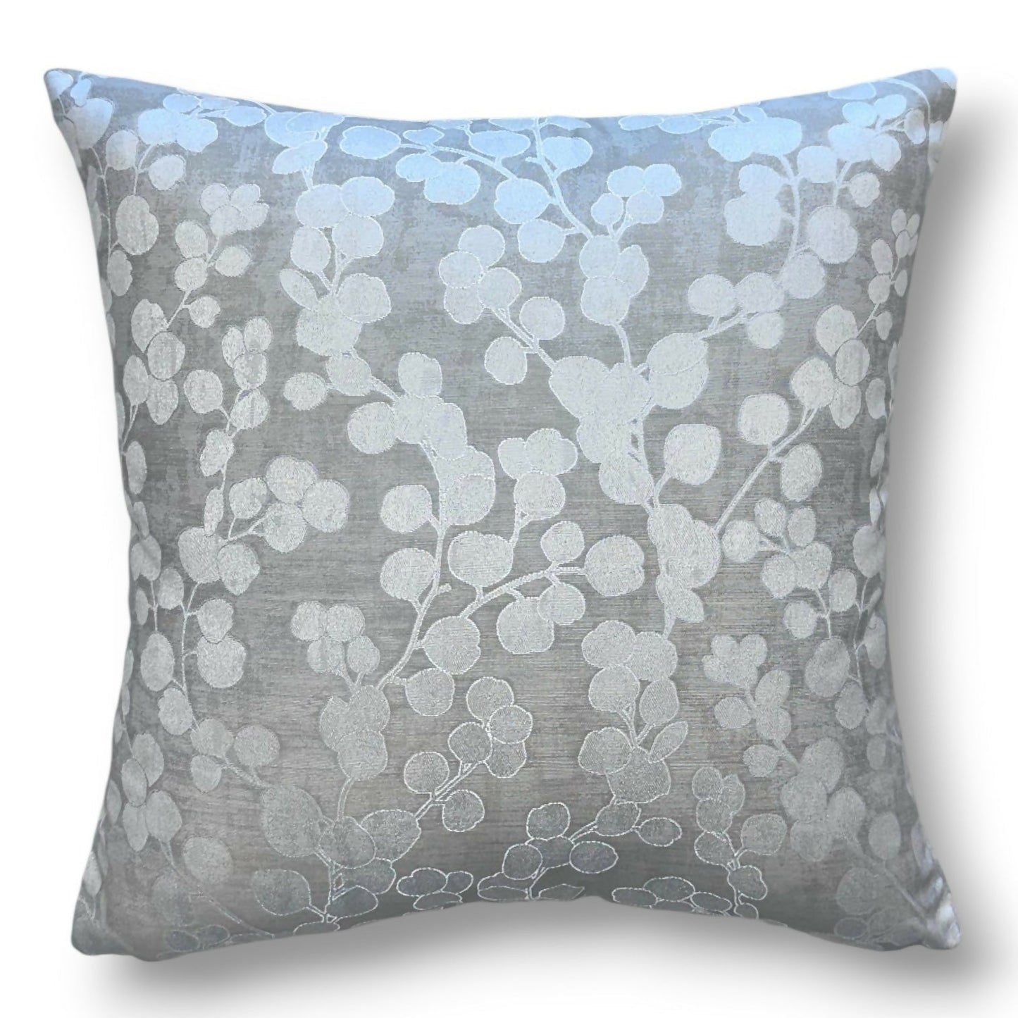 20" Silver Medium-Weight Upholstery Fabric Pillow Cover in ShopMyFabrics Lunaria Silver Dollar Floral / WCR-1030503 Fabric