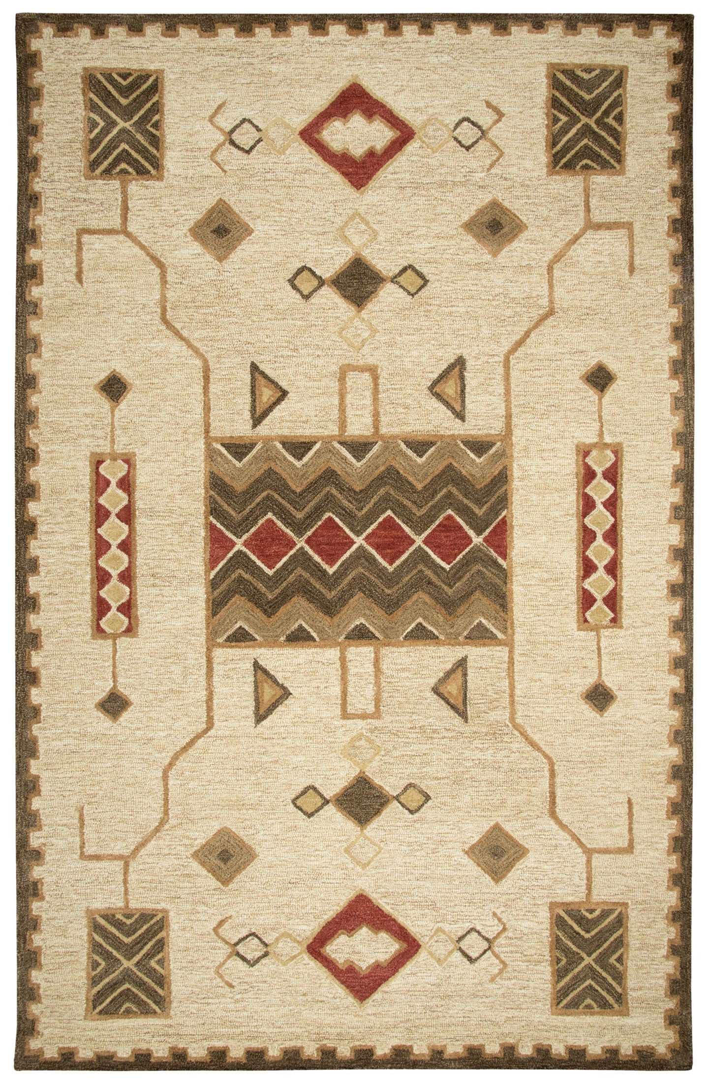 Rustic lodge style rug, 10' x 13'.
