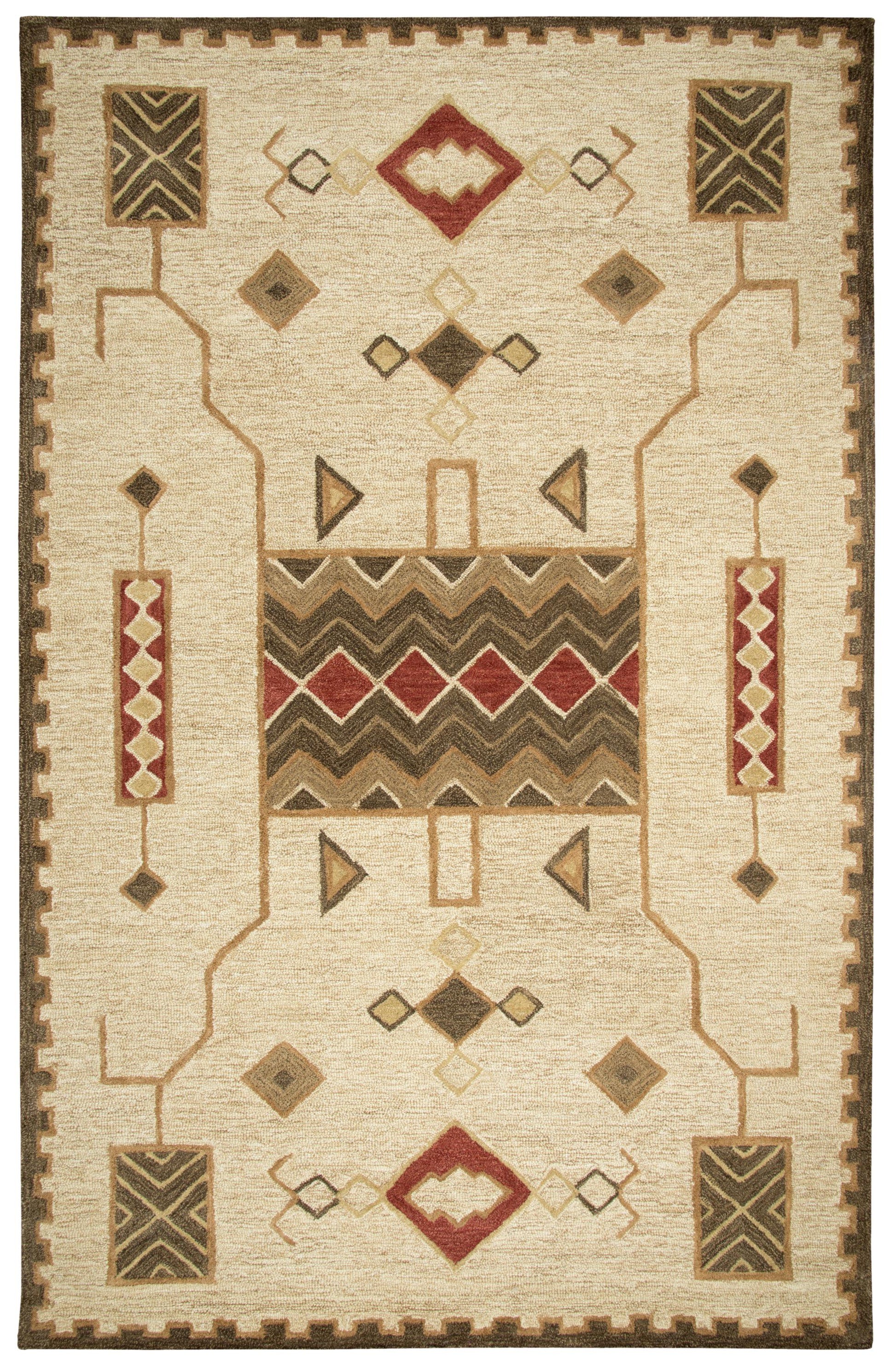 Rug, 5' x 8', rustic lodge style.