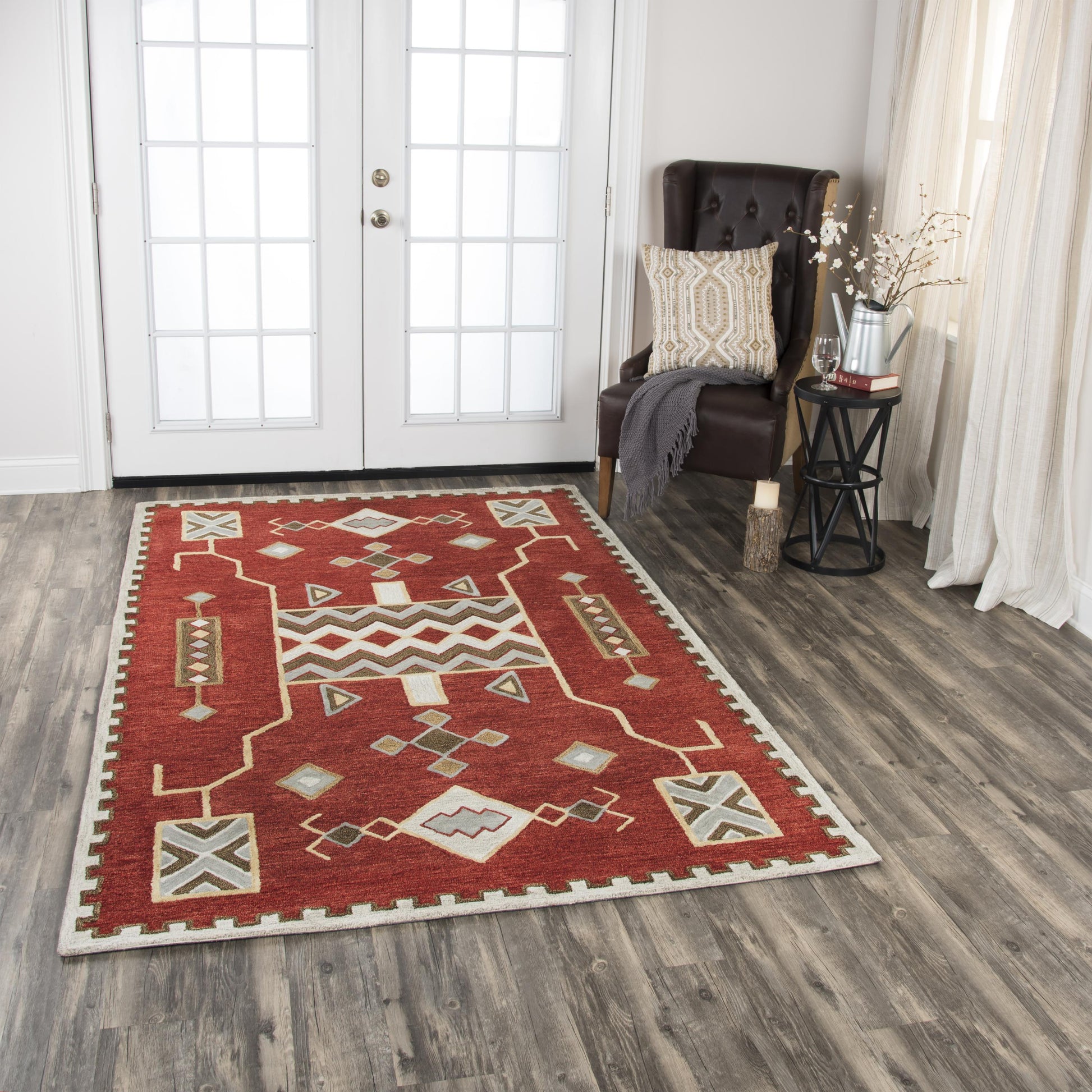 8' x 10' rug in rustic lodge style.