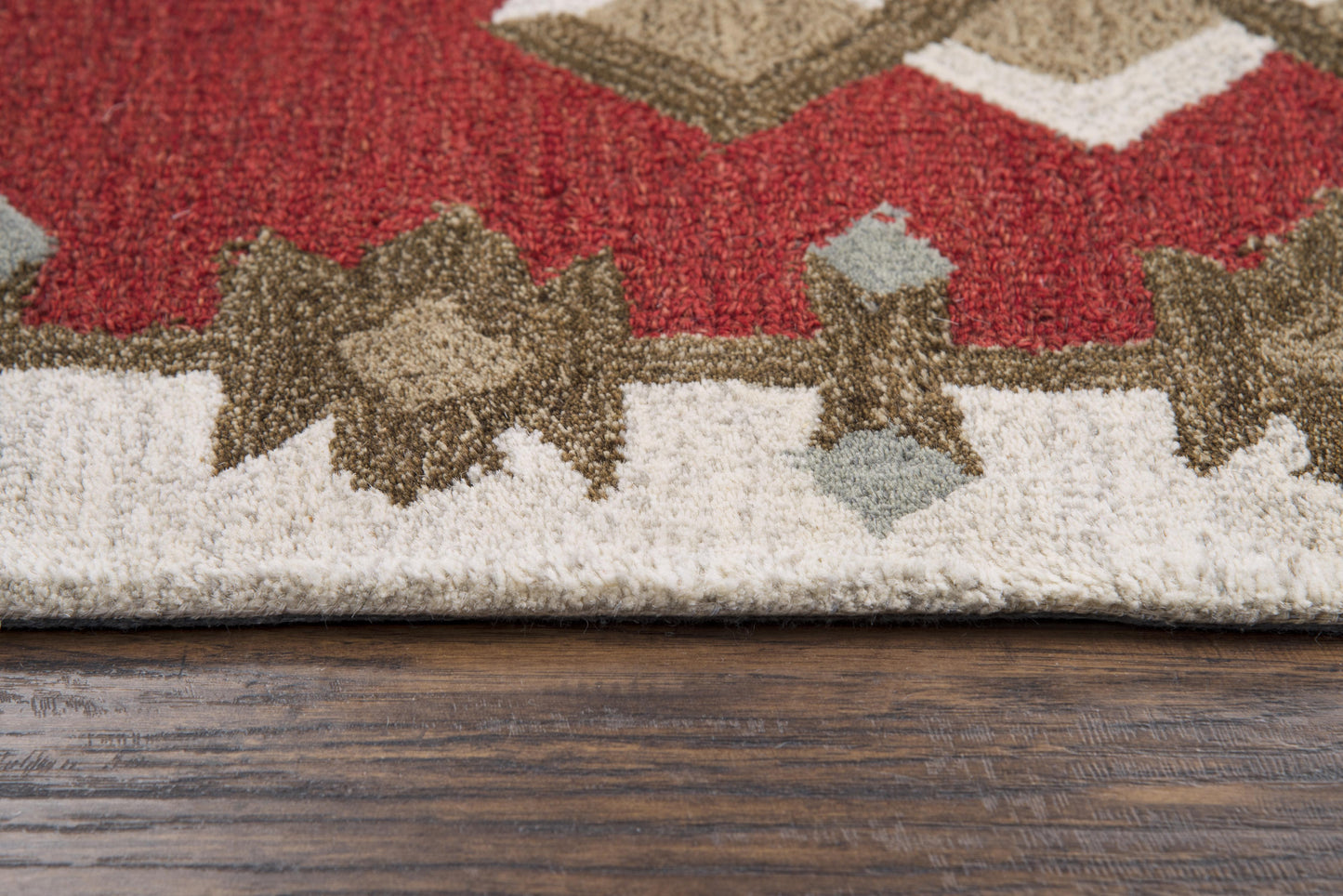 Rug in rustic lodge style, 8' x 10'.
