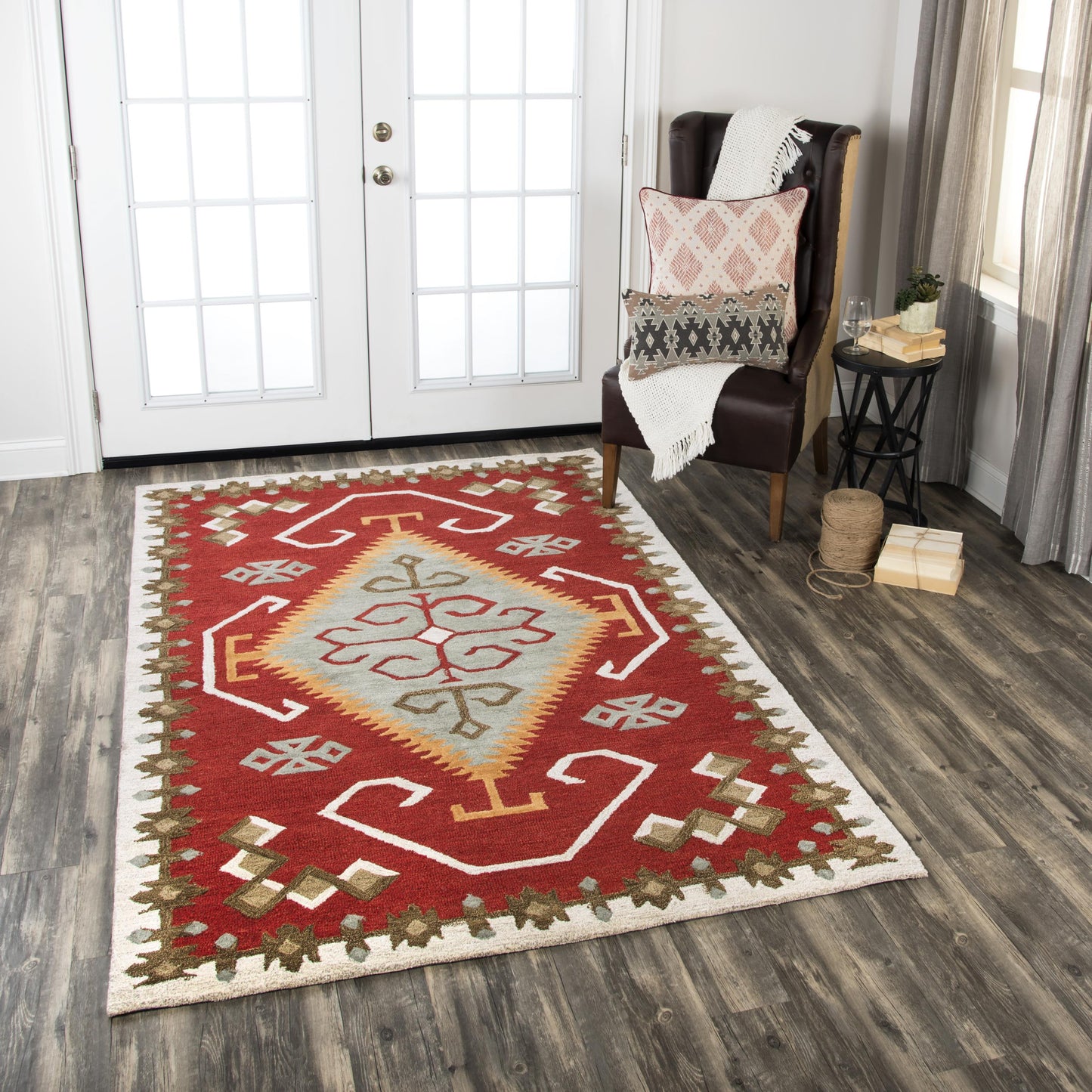 Mesa rug in rustic lodge style, 8' x 10'.