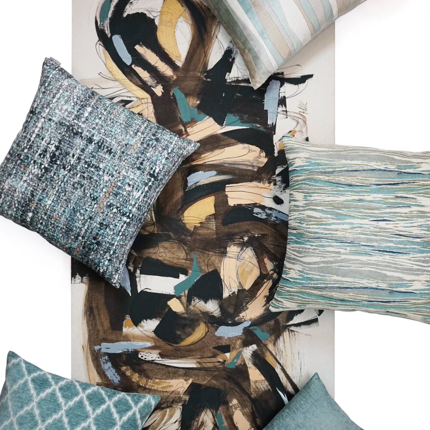 D.V. KAP HOME   24" x 24" Rapport Pillow - Ocean Abstract, Beach    - 2877-O-2424