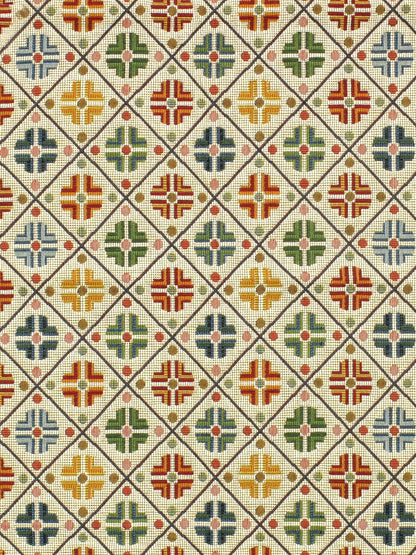 SCALAMANDRE  KIROV FABRIC MULTI / CREAM   - N1 0001B411 NEW SKU # N1B4110001