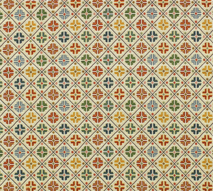 SCALAMANDRE  KIROV FABRIC MULTI / CREAM   - N1 0001B411 NEW SKU # N1B4110001