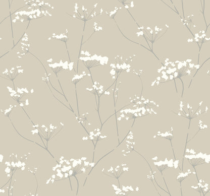 York Wallcoverings York Wallcoverings Enchanted Tan Wallpaper  Botanical Neutrals   - NA0599