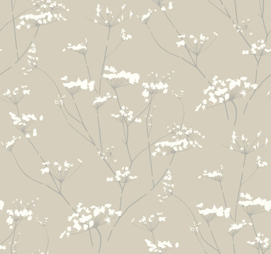 York Wallcoverings York Wallcoverings Enchanted Tan Wallpaper  Botanical Neutrals   - NA0599