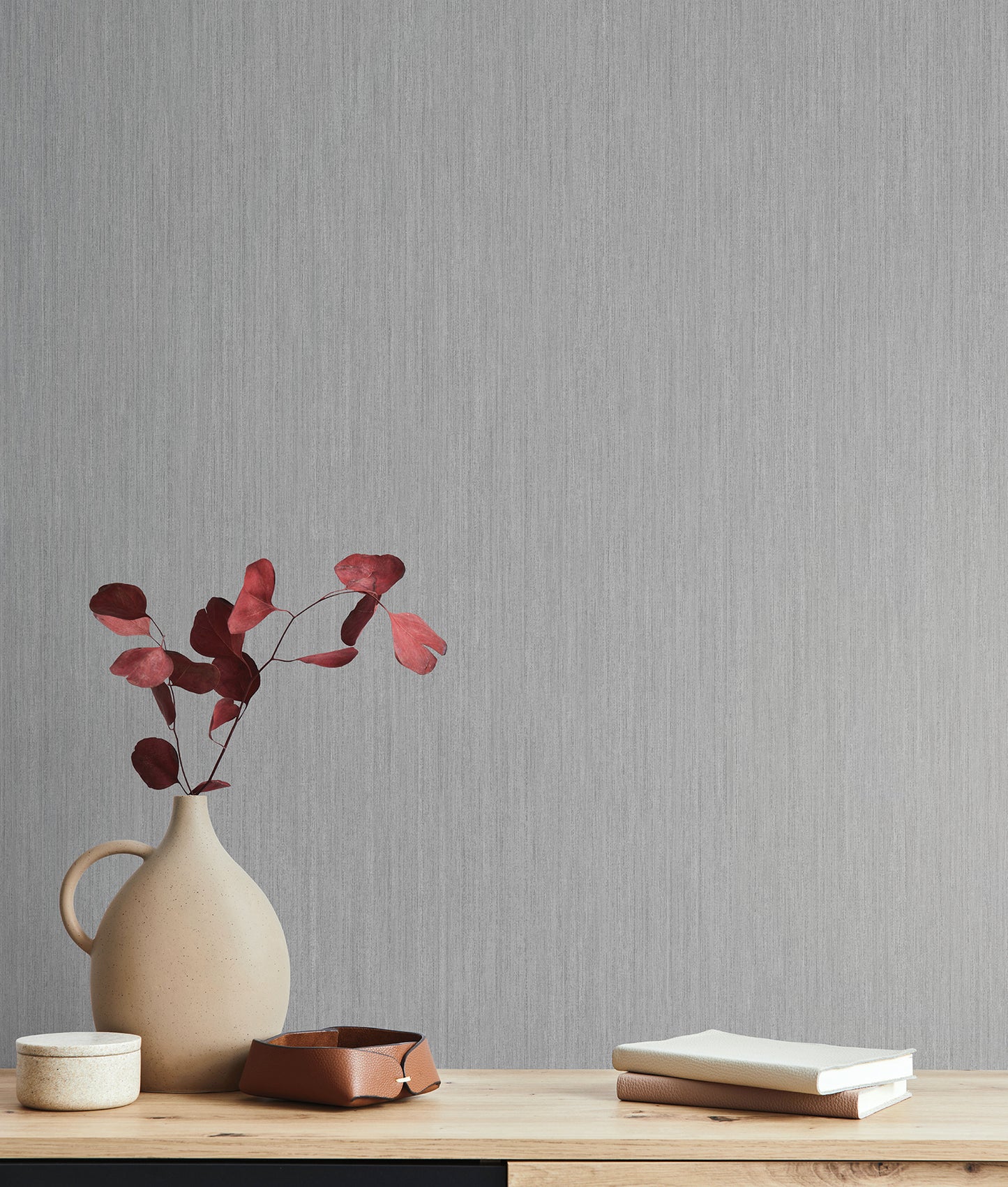 York Wallcoverings Natural Digest Smooth as Silk Grey and Blue Wallpaper  Textures Blacks   - ND3017N