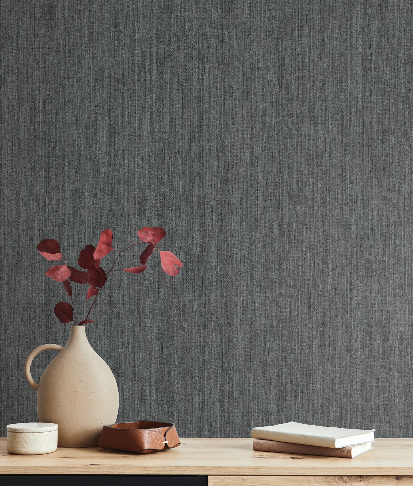 York Wallcoverings Natural Digest Smooth as Silk Grey Wallpaper  Textures Blacks   - ND3019N