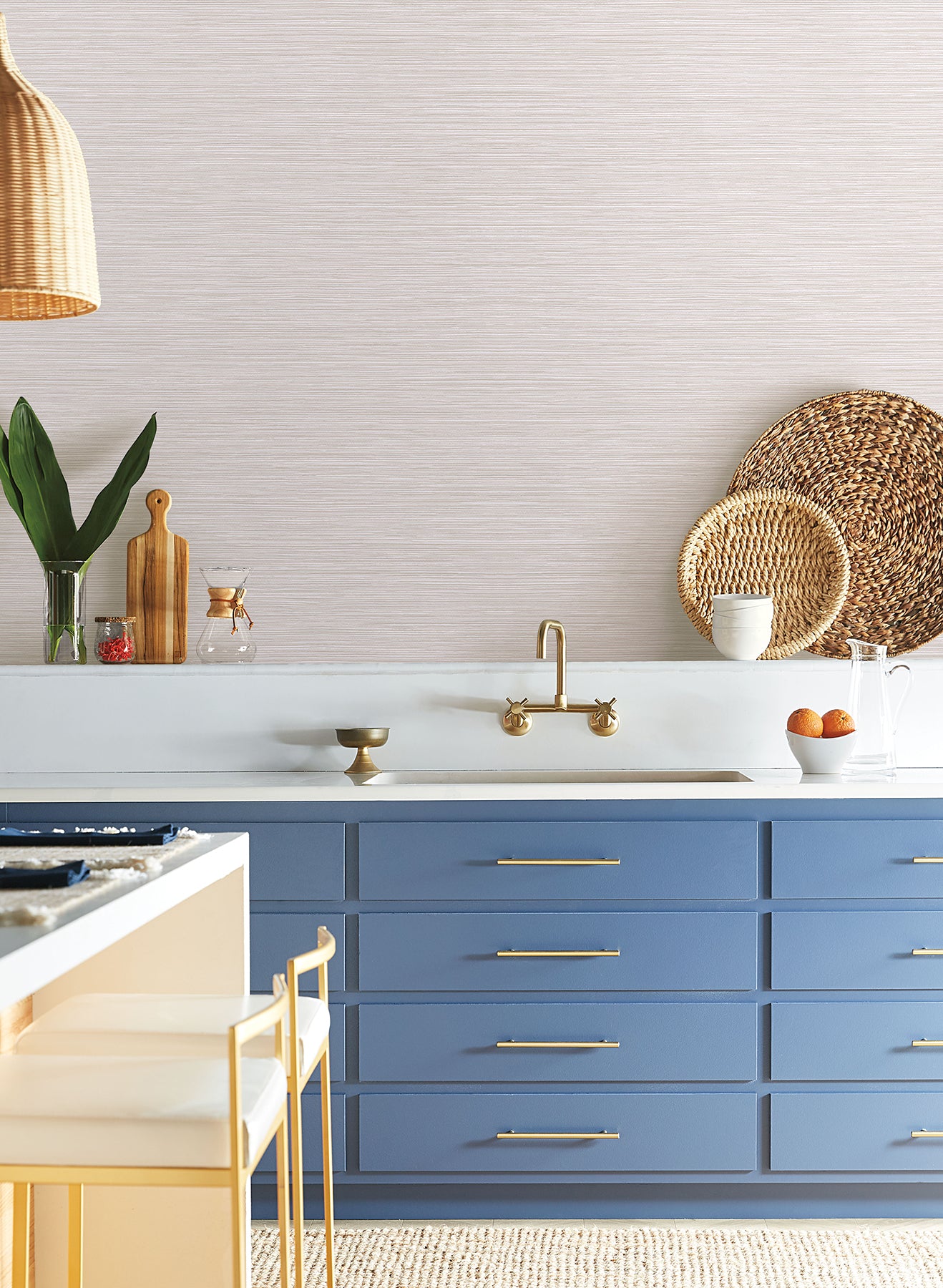 York Wallcoverings Natural Digest Grass Roots Light Grey Wallpaper  Metallics Beiges   - ND3030N