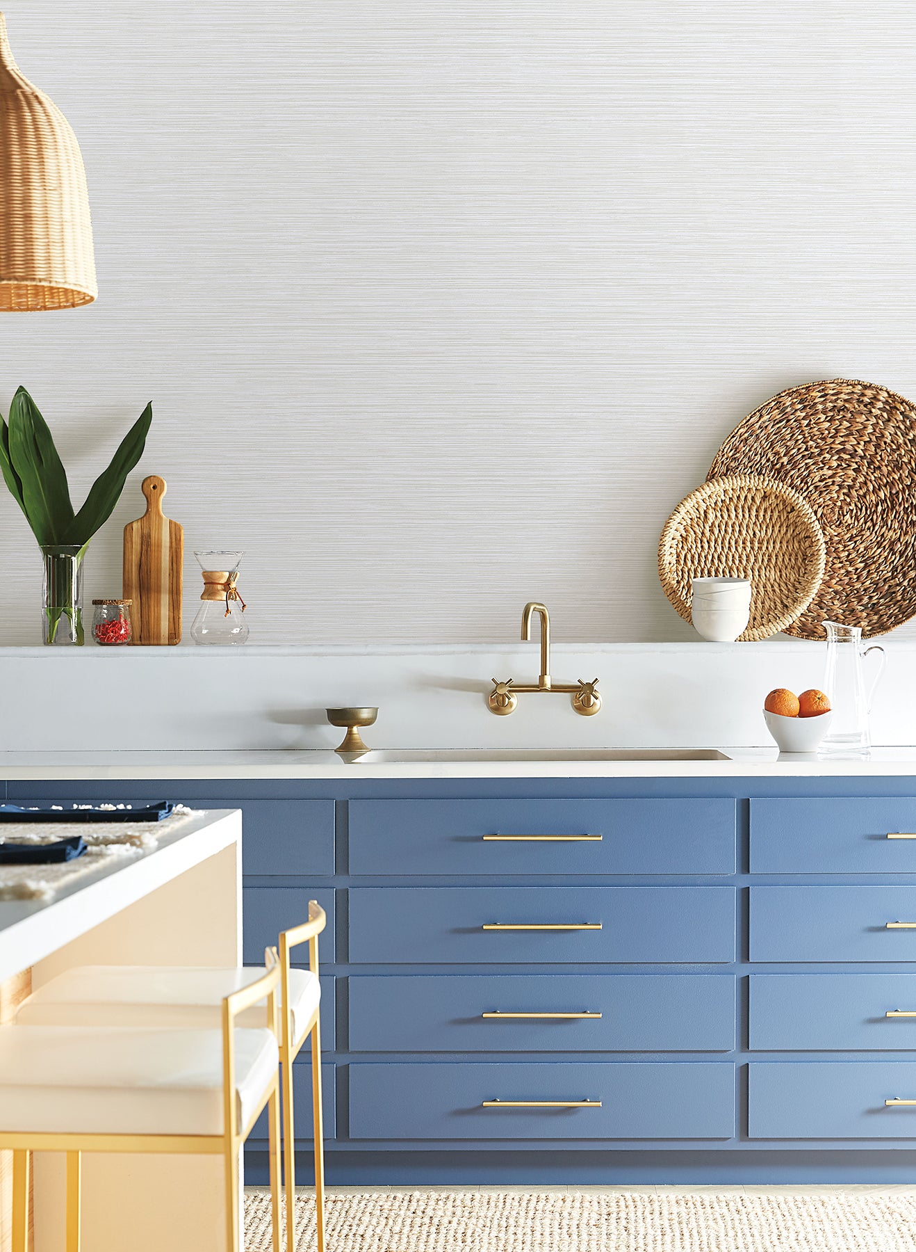 York Wallcoverings Natural Digest Grass Roots White Wallpaper  Textures Whites and Off-Whites   - ND3031N