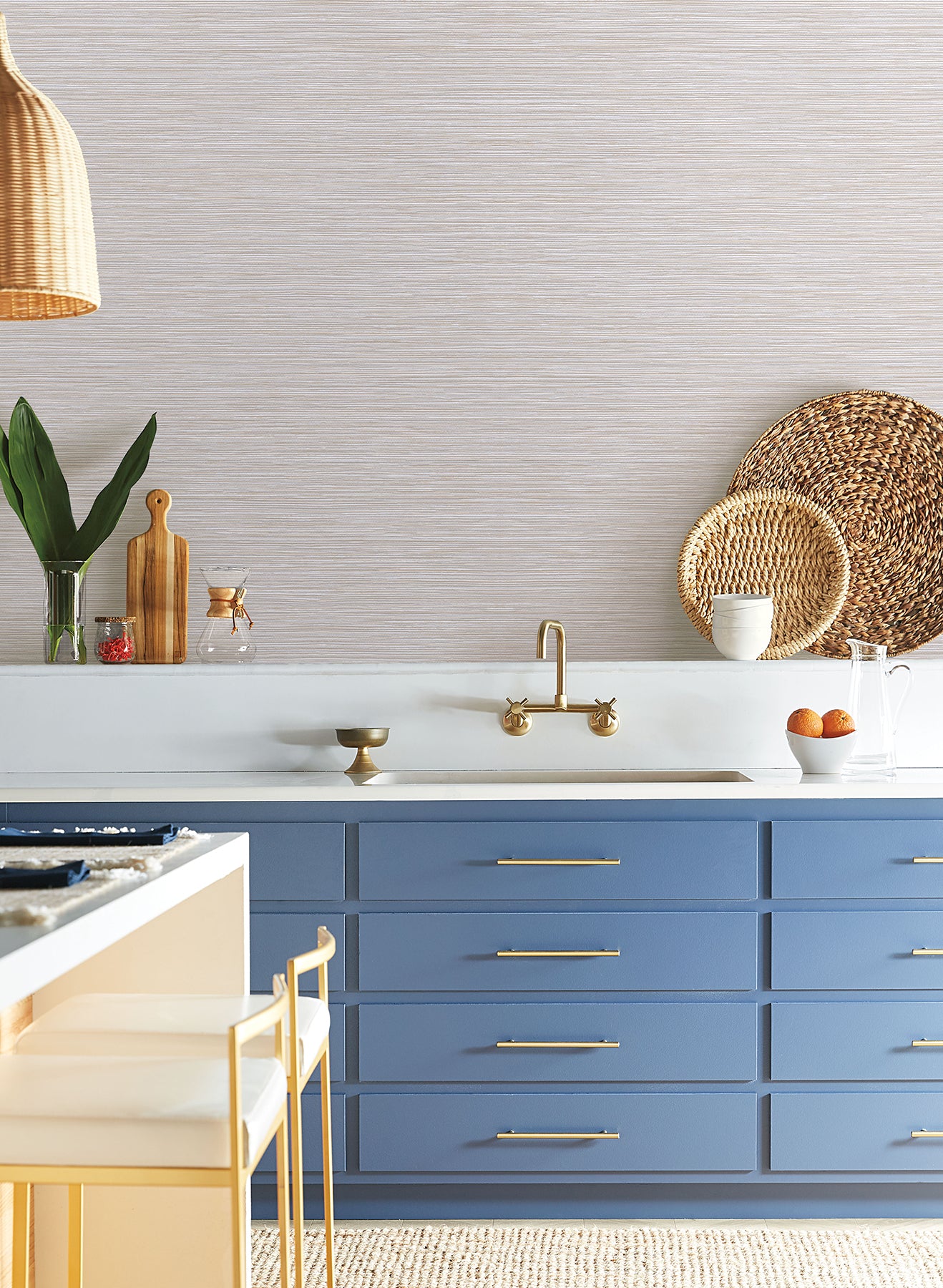 York Wallcoverings Natural Digest Grass Roots Beige Wallpaper  Metallics Beiges   - ND3032N