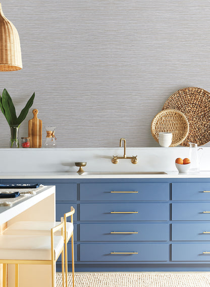 York Wallcoverings Natural Digest Grass Roots Grey Wallpaper  Metallics Blacks   - ND3033N