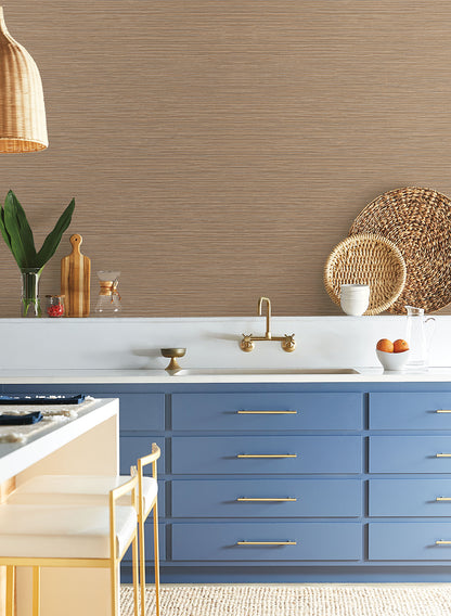 York Wallcoverings Natural Digest Grass Roots Brown and Red Wallpaper  Metallics Browns   - ND3035N