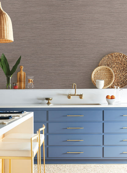 York Wallcoverings Natural Digest Grass Roots Brown Wallpaper  Metallics Browns   - ND3036N