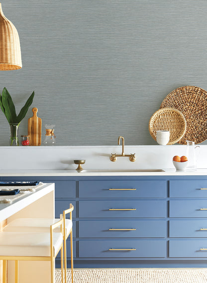 York Wallcoverings Natural Digest Grass Roots Blue Grey Wallpaper  Textures Blues   - ND3037N