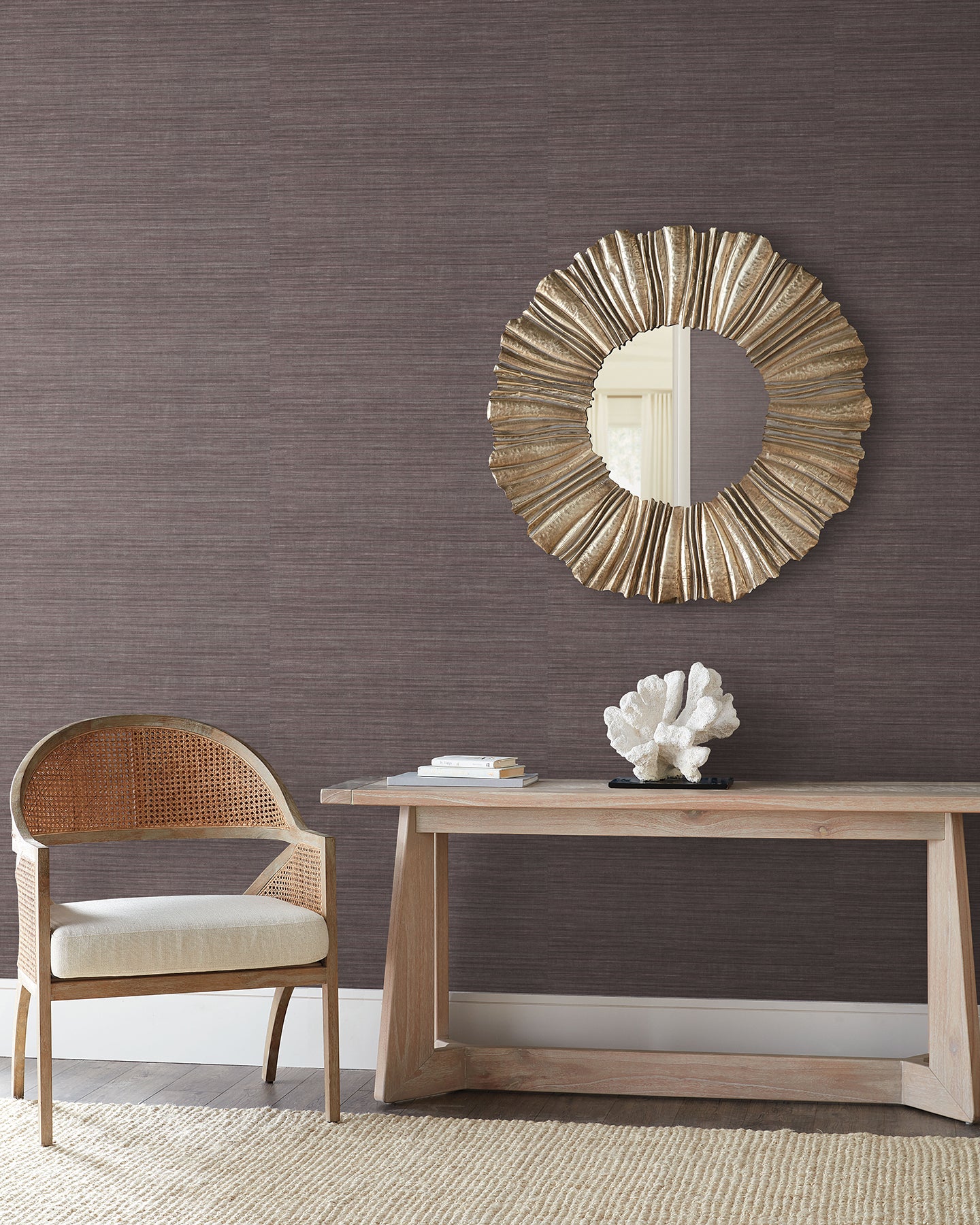 York Wallcoverings Natural Digest Tasar Silk Purple Wallpaper  Textures Purples   - ND3075N