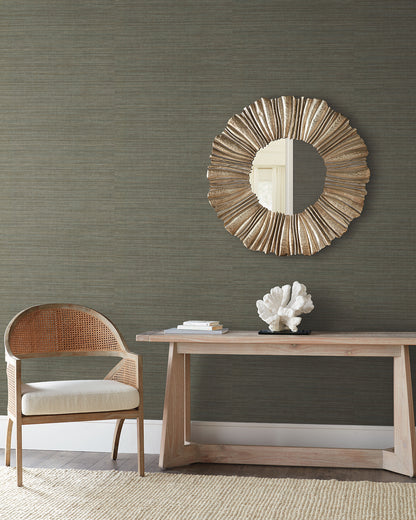York Wallcoverings Black and White, III Tasar Silk Green Wallpaper  Textures Greens   - ND3077N