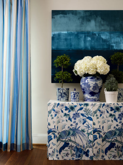 SCALAMANDRE  CHARLOTTE STRIPE FABRIC MARINE   - ND 00026130 NEW SKU # ND61300002