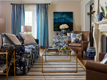 SCALAMANDRE  CHARLOTTE STRIPE FABRIC MARINE   - ND 00026130 NEW SKU # ND61300002