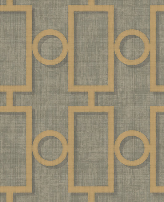 Seabrook Designs  Adorn Geo Geometric Mid Century Metallic Gold , Platinum   - NE50600