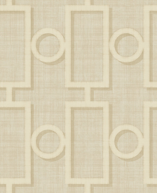 Seabrook Designs  Adorn Geo Geometric Mid Century Tan , Off-White   - NE50602