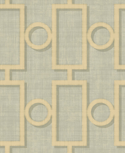 Seabrook Designs  Adorn Geo Geometric Mid Century Metallic Gold , Gray   - NE50608