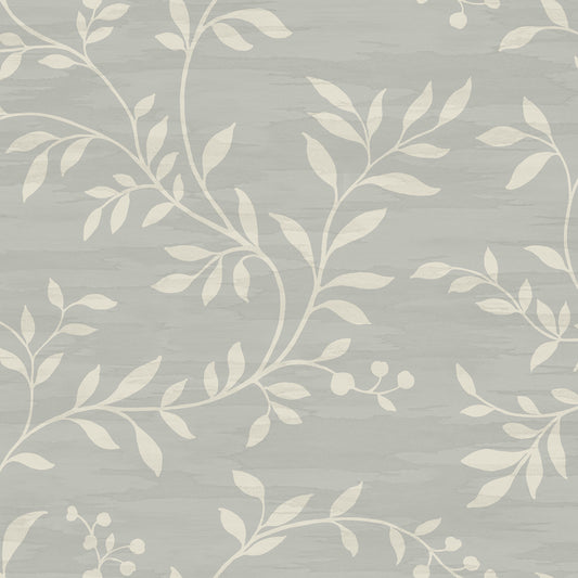 Seabrook Designs  Couture Botanical Mid Century Metallic Silver , Off-White   - NE50808