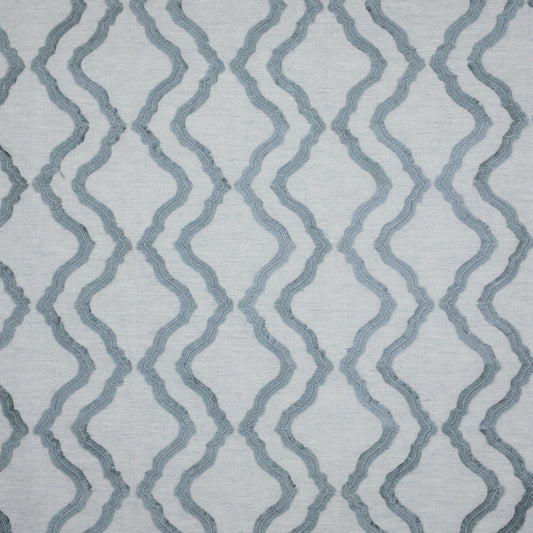 STOUT TEXTILES  DRAPERY,EMBROIDERIES TRADITIONAL, OGEE MARINE   - NEBU-2