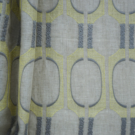 JF Fabrics JF Studio NETWORK 71 Fabric Transitional,Novelty Creme,Beige,Grey,Silver,Taupe,Yellow,Gold  Embroidery,Linen,Texture - 5084071 SJ101