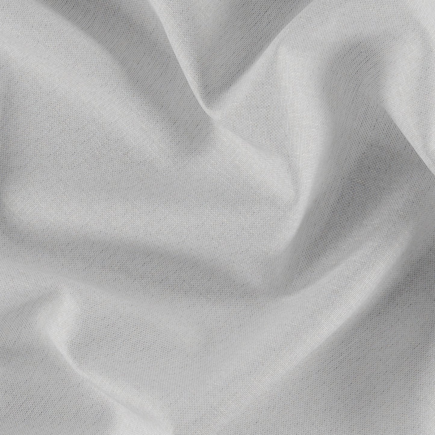 White/gray fabric close-up with linen texture and soft drape.
