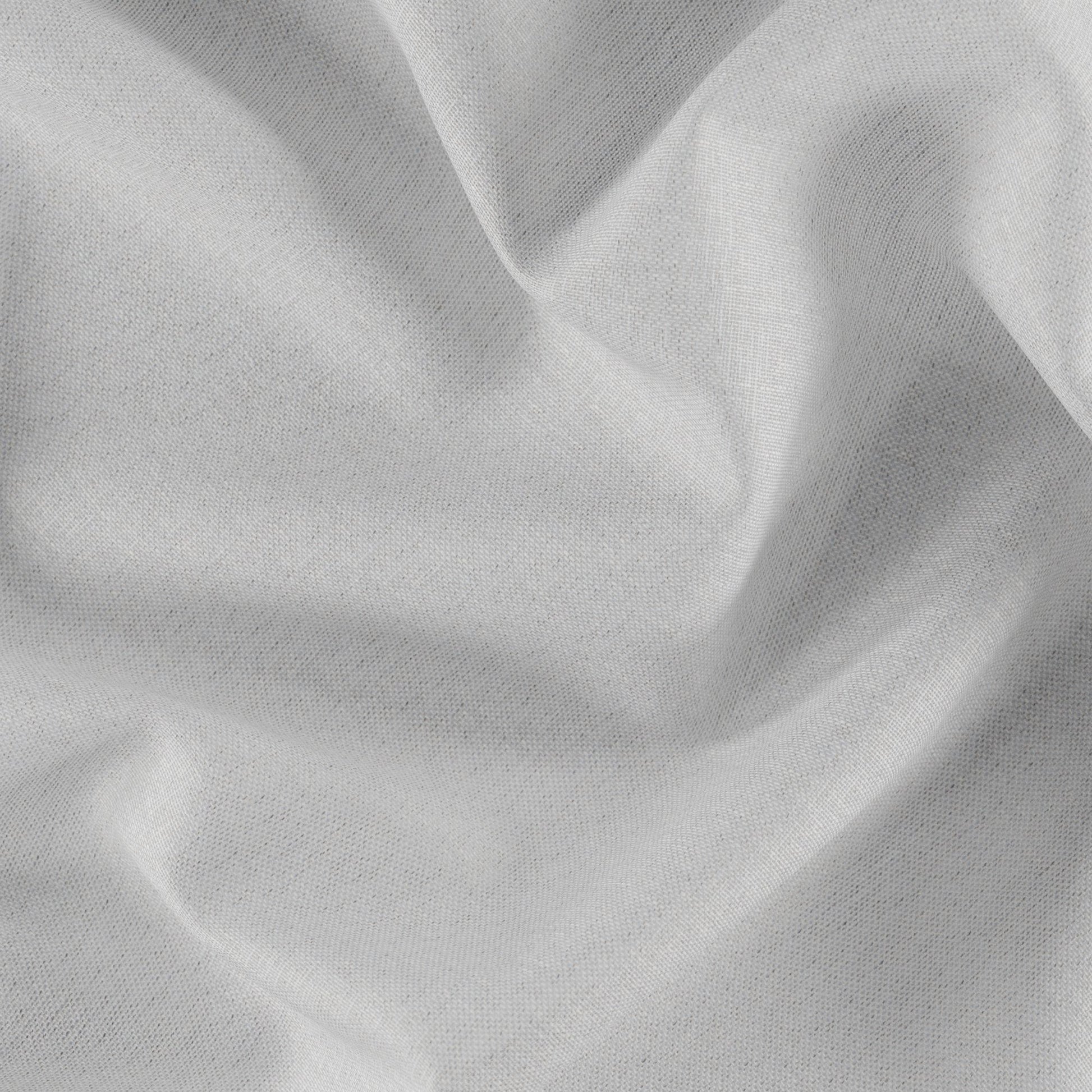 White/gray fabric close-up with linen texture and soft drape.
