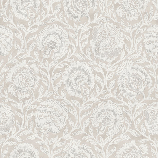 York Wallcoverings NuWallpaper Aliviya Wheat Peel and Stick Wallpaper Botanical Transitional Wheat  Current Peel & Stick - NNS6507
