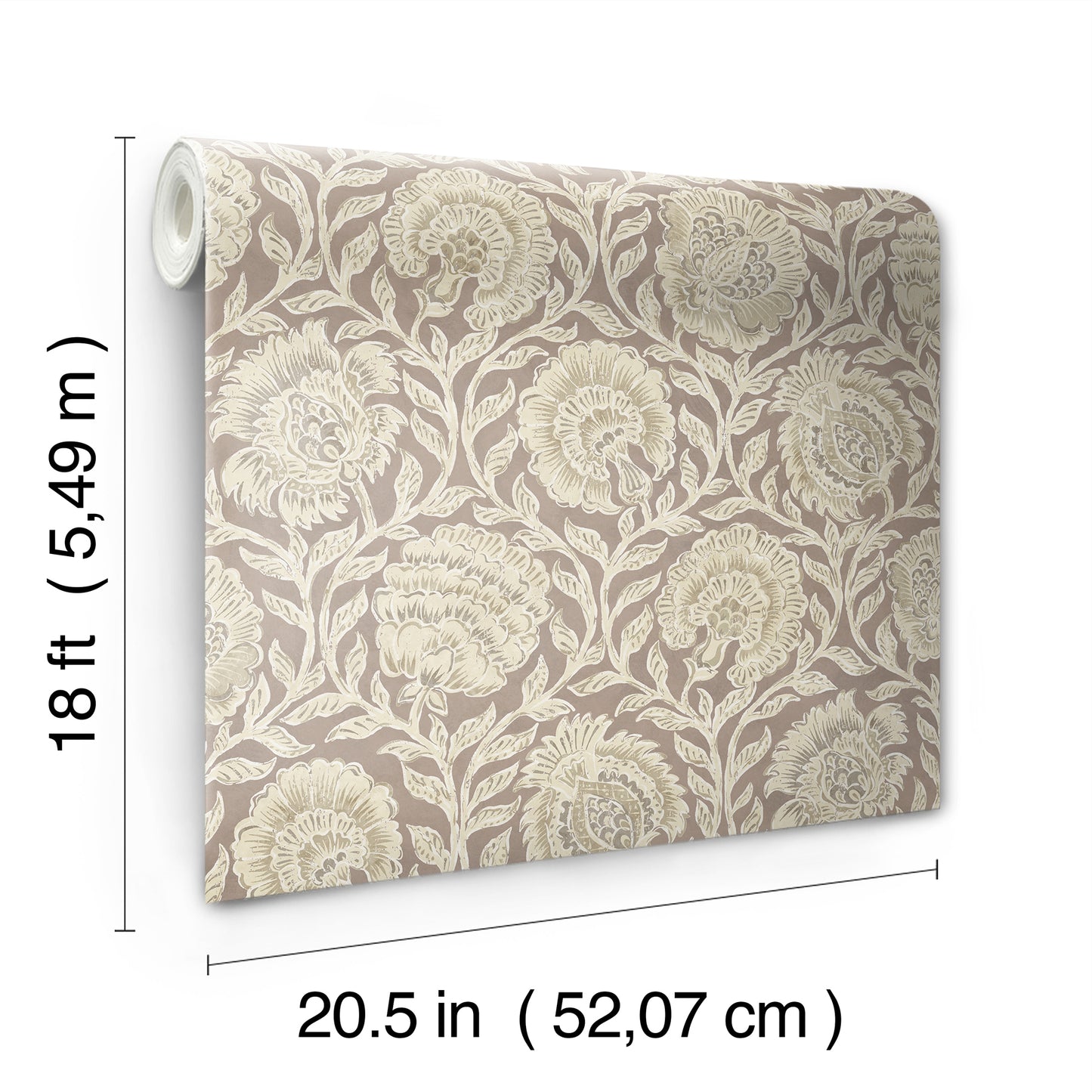 York Wallcoverings NuWallpaper Aliviya Cha Peel and Stick Wallpaper Botanical Transitional Cha  Current Peel & Stick - NNS6509