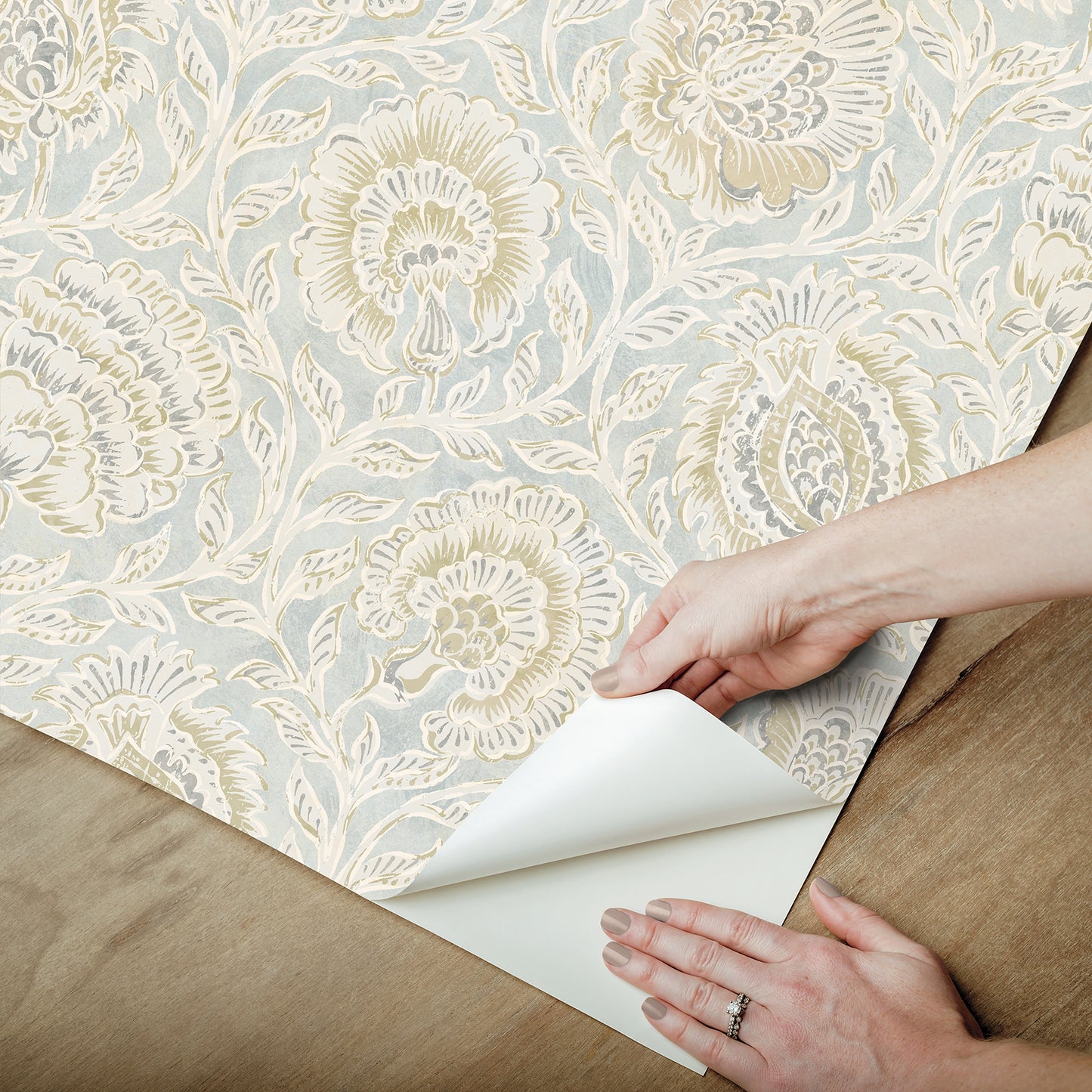 York Wallcoverings NuWallpaper Aliviya Mint Peel and Stick Wallpaper Botanical Transitional Mint  Current Peel & Stick - NNS6510