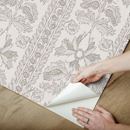 York Wallcoverings NuWallpaper Zareen Caviar Peel and Stick Wallpaper Botanical Transitional Caviar  Current Peel & Stick - NNS6515