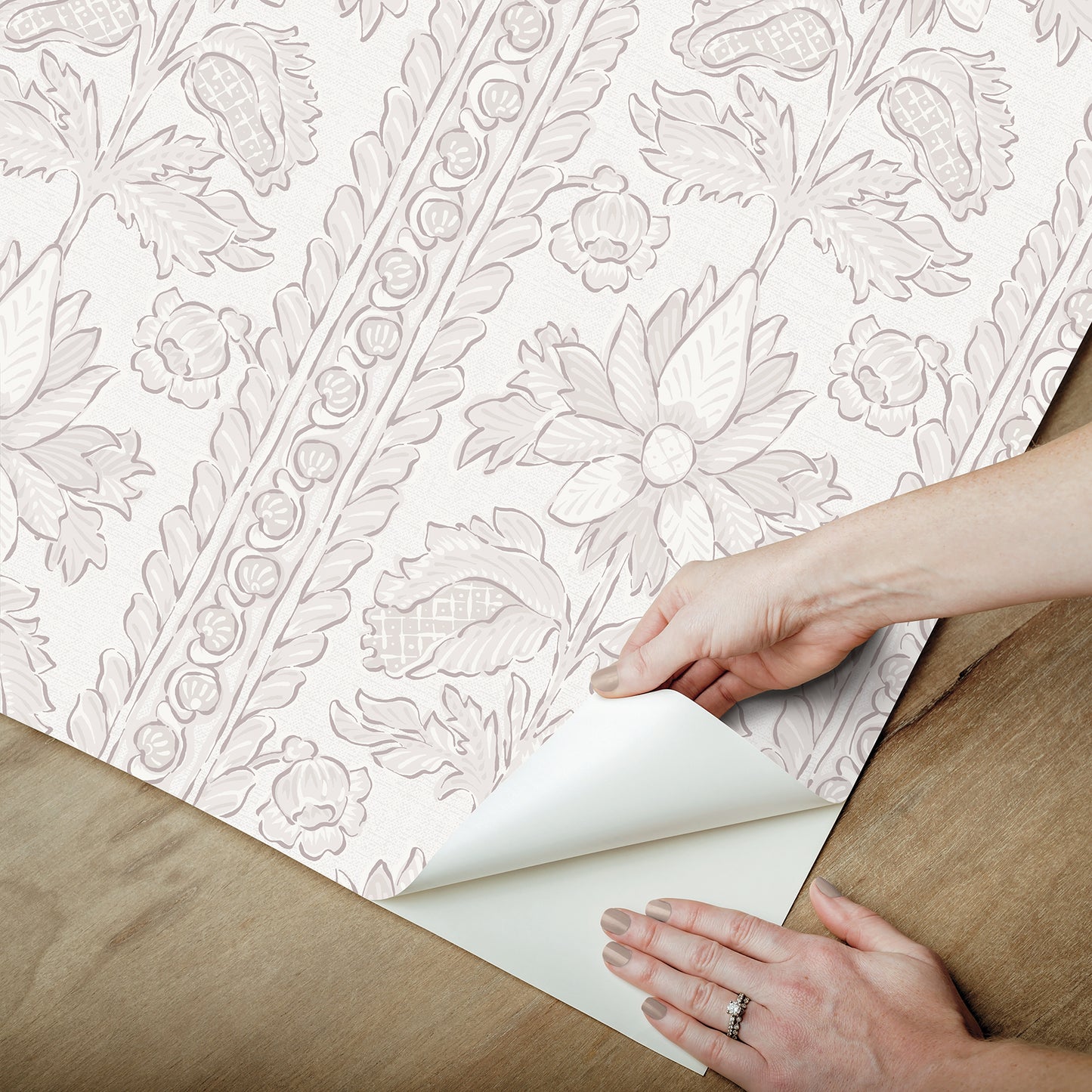 York Wallcoverings NuWallpaper Zareen Cashmere Peel and Stick Wallpaper Botanical Transitional Cashmere  Current Peel & Stick - NNS6516