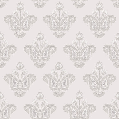 Pale background with a subtle gray damask pattern, decorative classic wallpaper for walls.