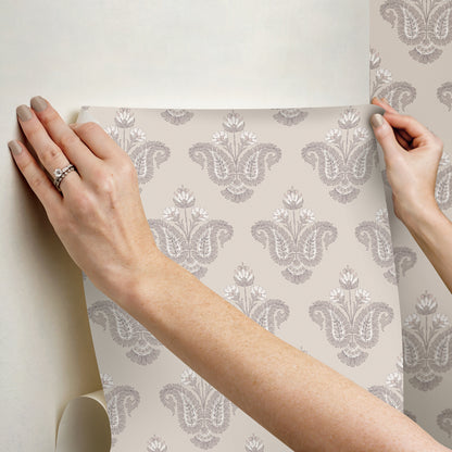 York Wallcoverings NuWallpaper Fazia Jute Peel and Stick Wallpaper Botanical Transitional Jute  Current Peel & Stick - NNS6519