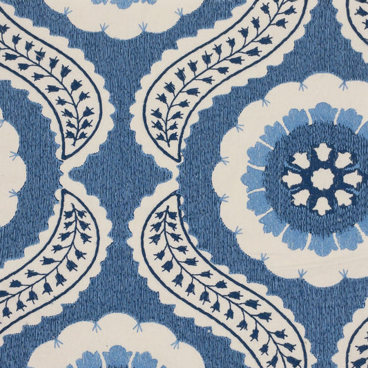 STOUT TEXTILES  MULTIPURPOSE,EMBROIDERIES TRANSITIONAL,, FRAME DESIGN BLUEBIRD,FRENCHBLUE   - NORA-1