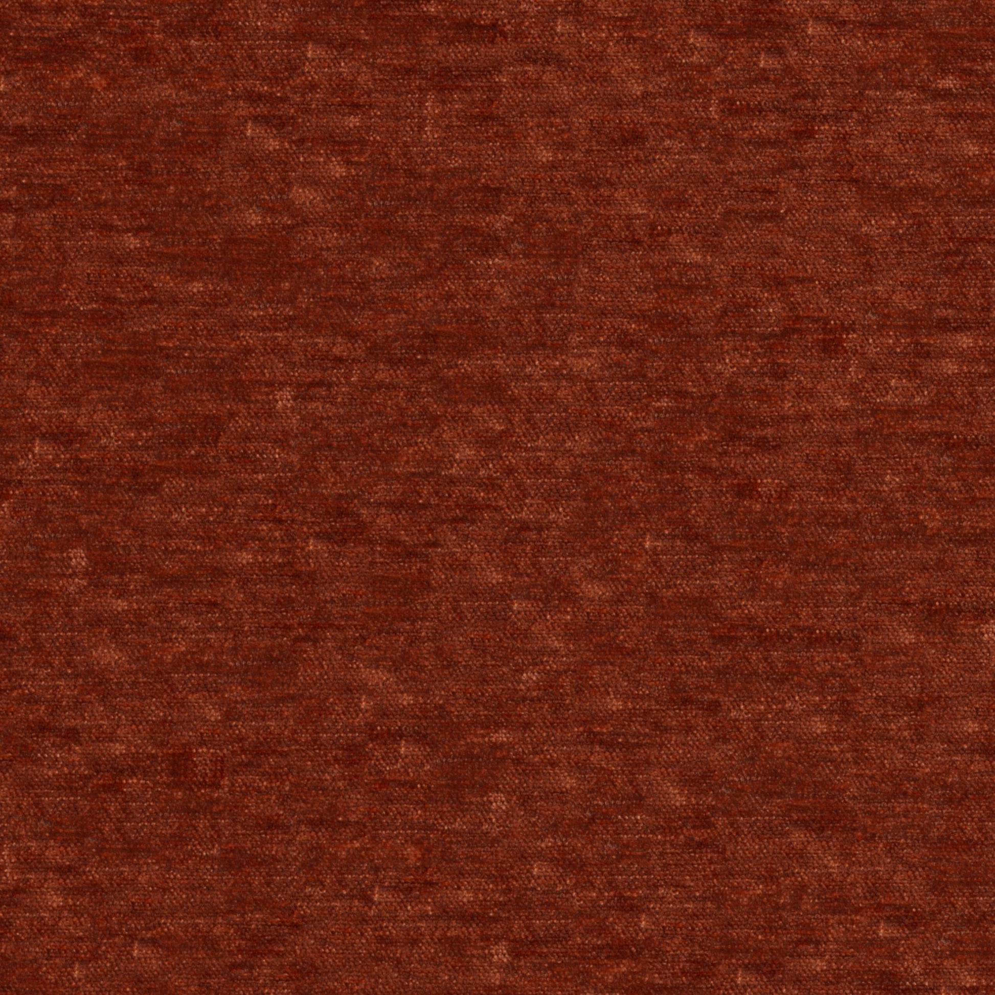Plain orange-brown chenille fabric texture with a soft plush look, suitable for upholstery or clothing.