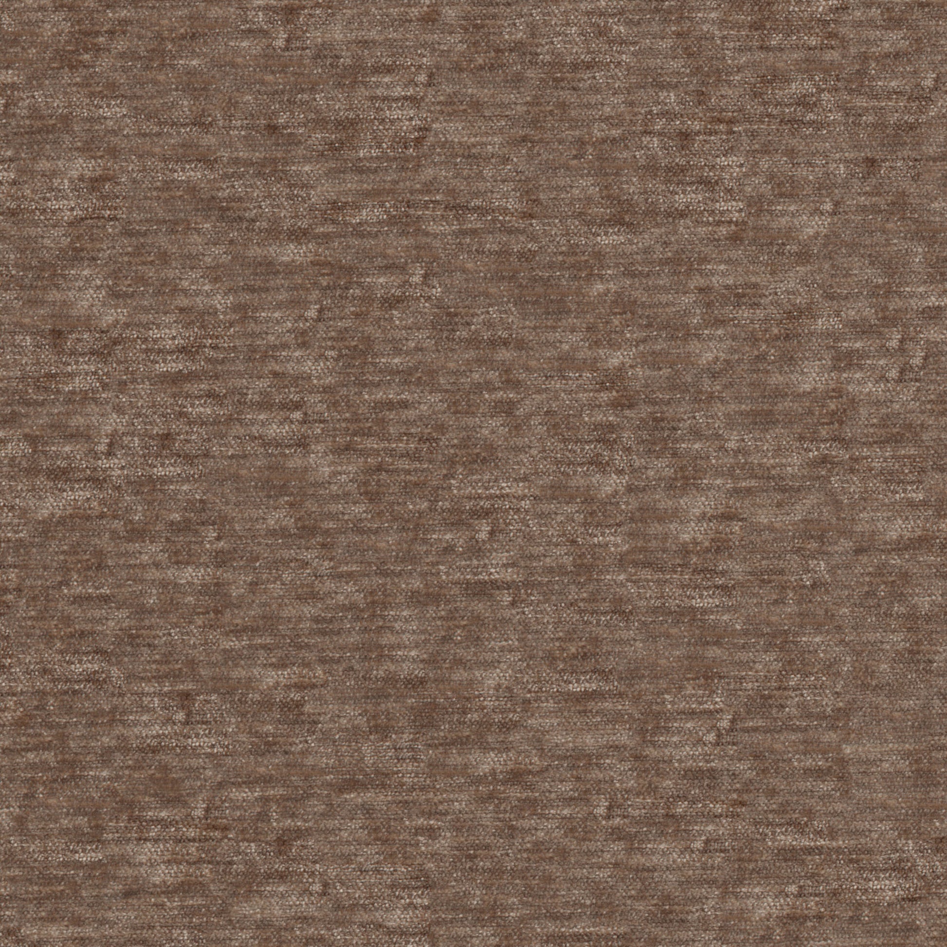 Plain brown chenille fabric swatch with a textured weave for upholstery or drapery.