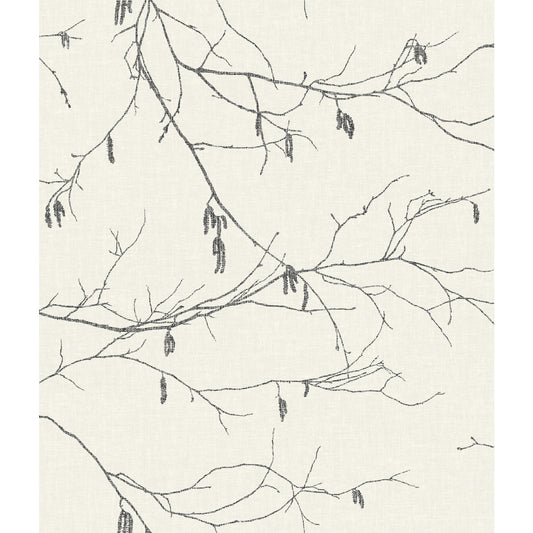 York Wallcoverings Blues II Winter Branches White Wallpaper  Botanical Whites and Off-Whites   - NR1524