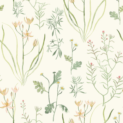 York Wallcoverings Magnolia Home 4 Alpine Botanical White Wallpaper  Botanical Whites and Off-Whites   - NR1565