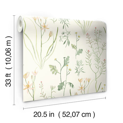 York Wallcoverings Magnolia Home 4 Alpine Botanical White Wallpaper  Botanical Whites and Off-Whites   - NR1565