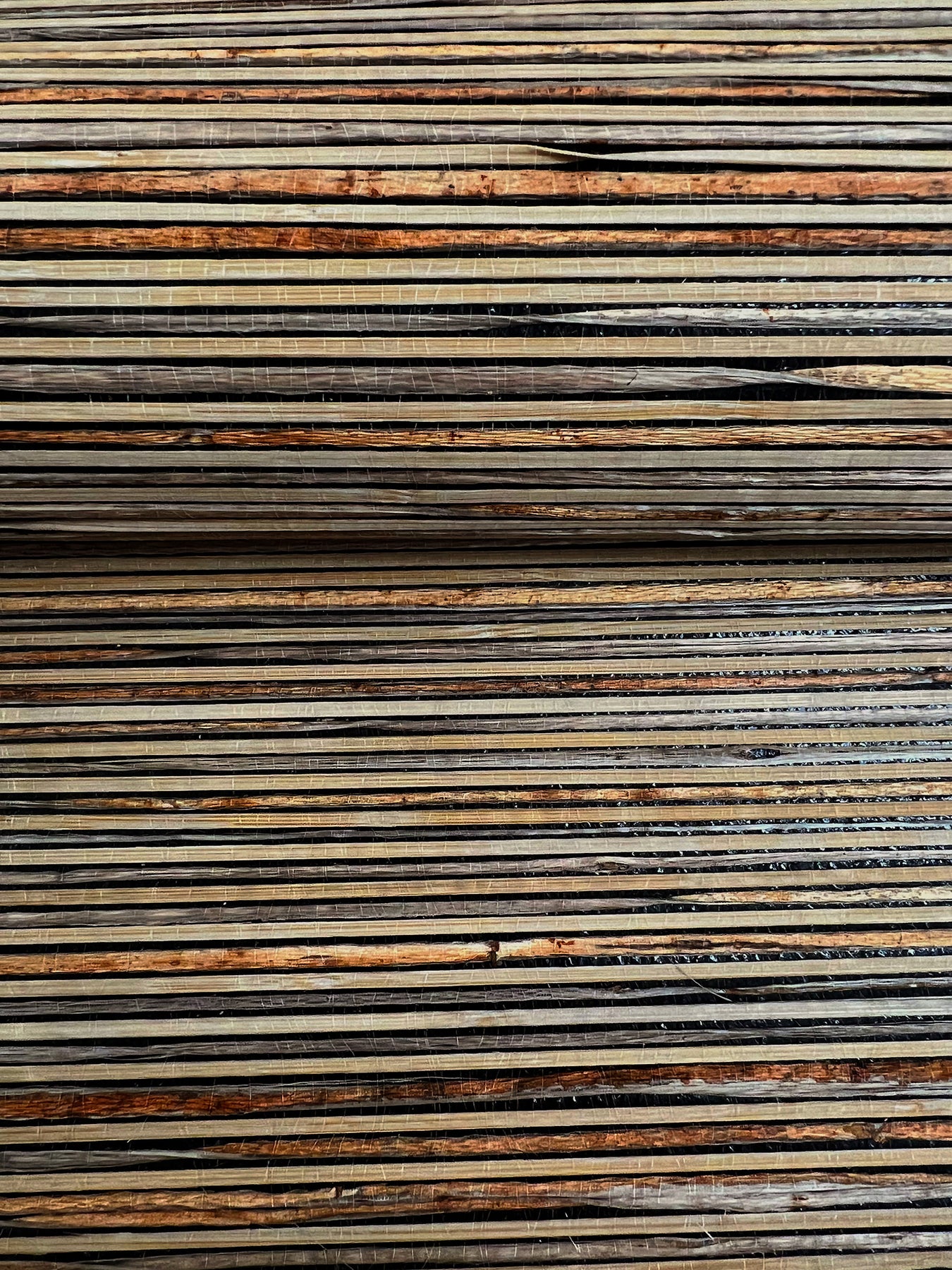 York Wallcoverings Natural Discovery Bamboo Black Hemp Blend Wallpaper  Grasscloth Browns   - NT6101